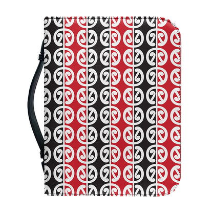 Maori Kowhaiwhai Pattern Print Leather Bible Cover