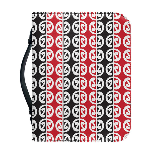 Maori Kowhaiwhai Pattern Print Leather Bible Cover