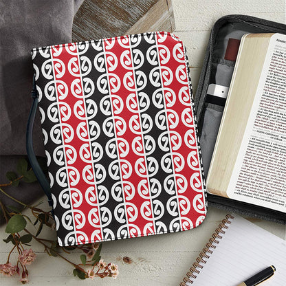 Maori Kowhaiwhai Pattern Print Leather Bible Cover