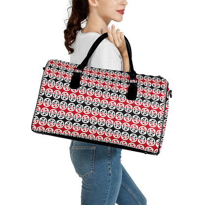 Maori Kowhaiwhai Pattern Print Leather Duffle Bag