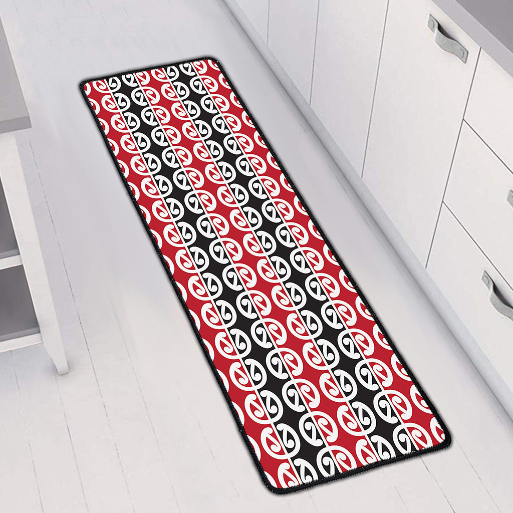Maori Kowhaiwhai Pattern Print Long Kitchen Mat