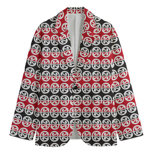 Maori Kowhaiwhai Pattern Print Men's Blazer