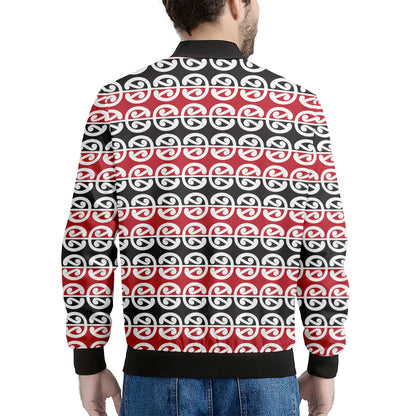 Maori Kowhaiwhai Pattern Print Men's Bomber Jacket