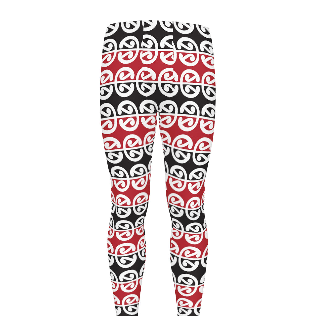 Maori Kowhaiwhai Pattern Print Men's leggings