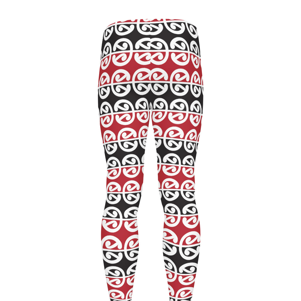 Maori Kowhaiwhai Pattern Print Men's leggings