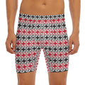 Maori Kowhaiwhai Pattern Print Men's Long Boxer Briefs