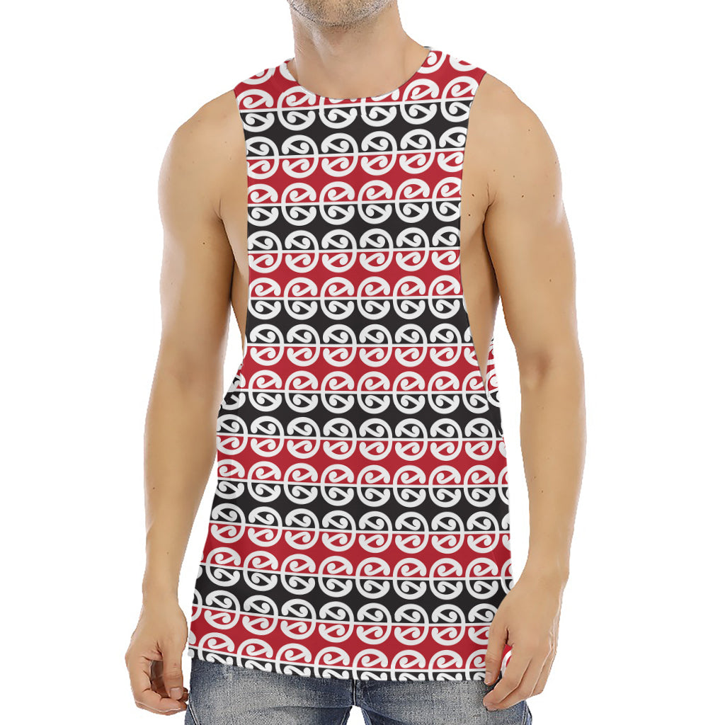 Maori Kowhaiwhai Pattern Print Men's Muscle Tank Top