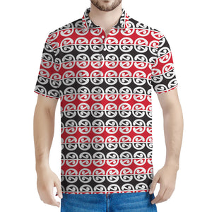 Maori Kowhaiwhai Pattern Print Men's Polo Shirt