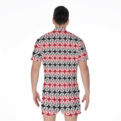 Maori Kowhaiwhai Pattern Print Men's Rompers