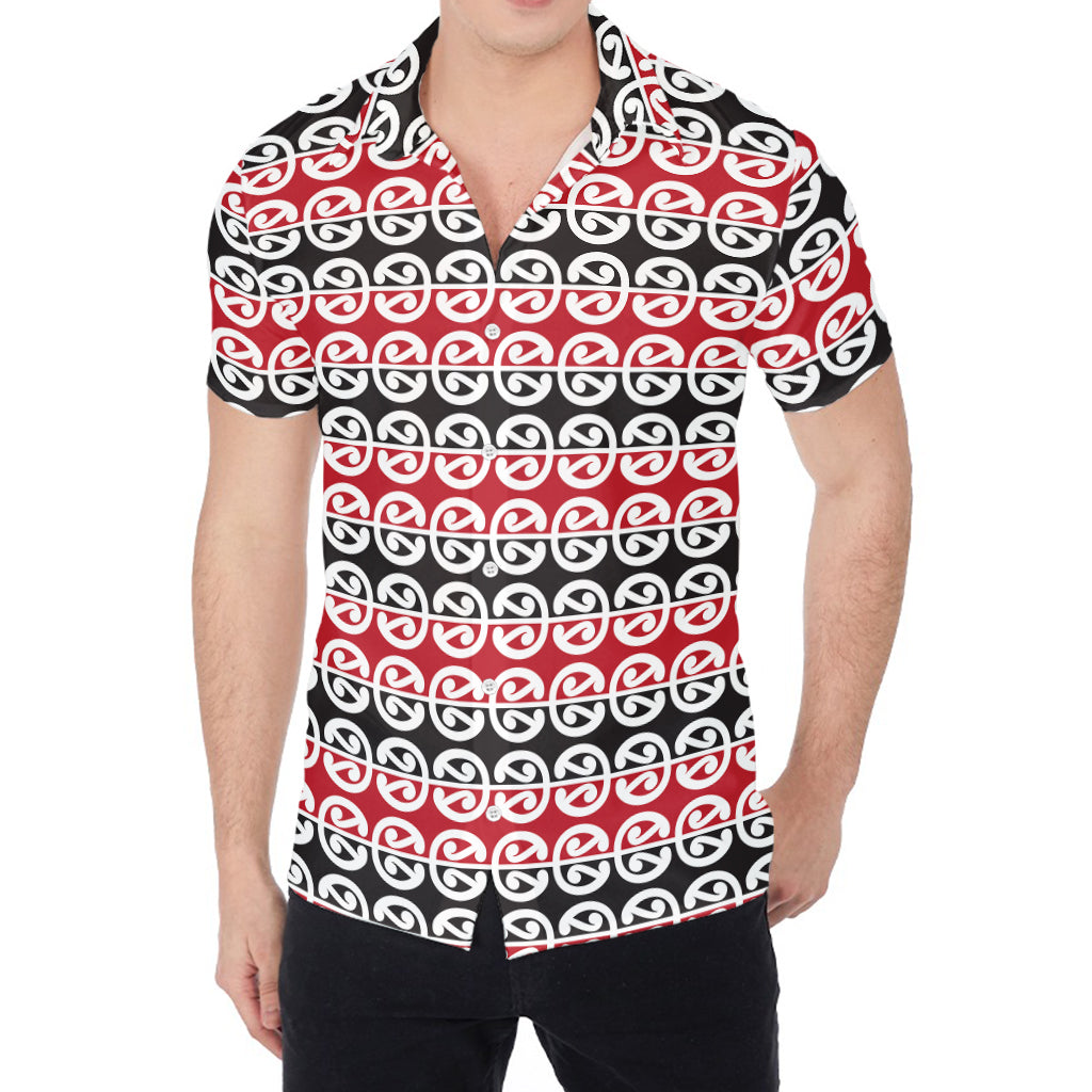 Maori Kowhaiwhai Pattern Print Men's Shirt