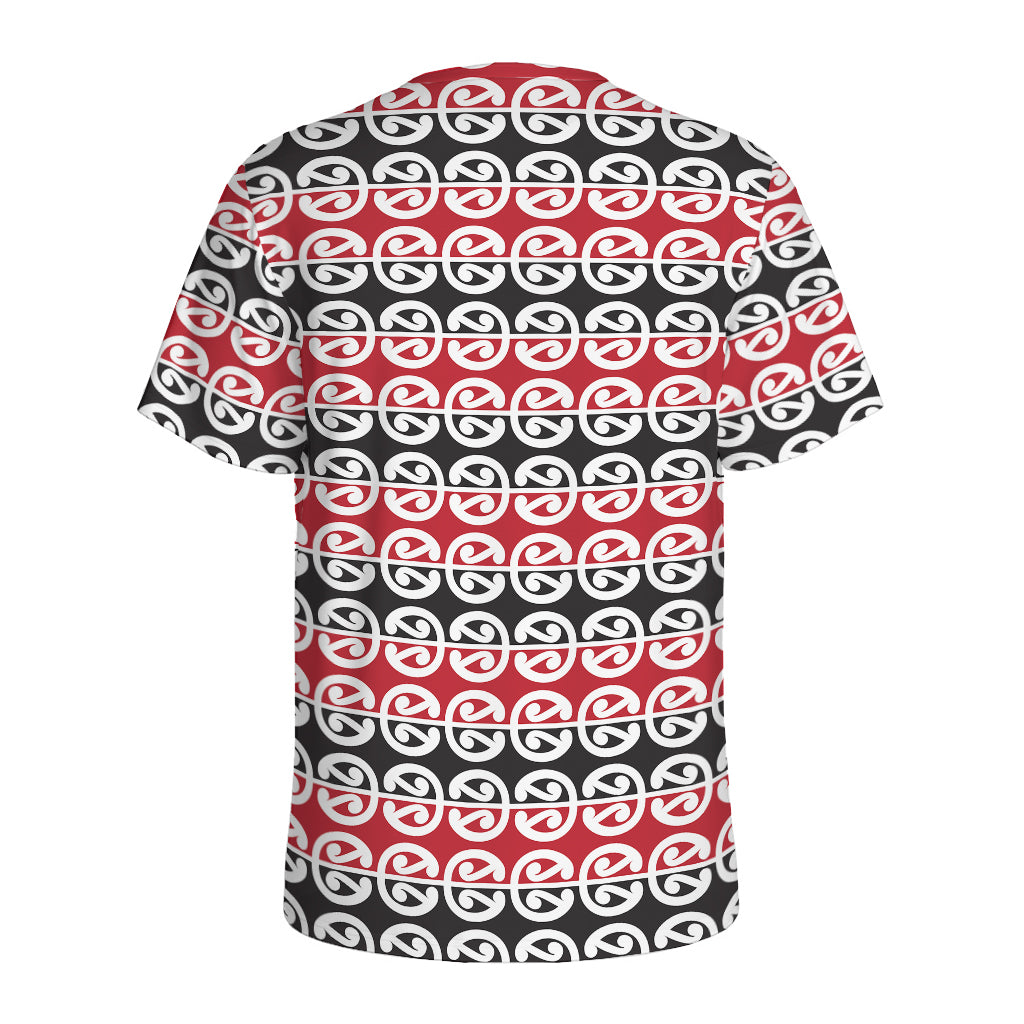 Maori Kowhaiwhai Pattern Print Men's Sports T-Shirt