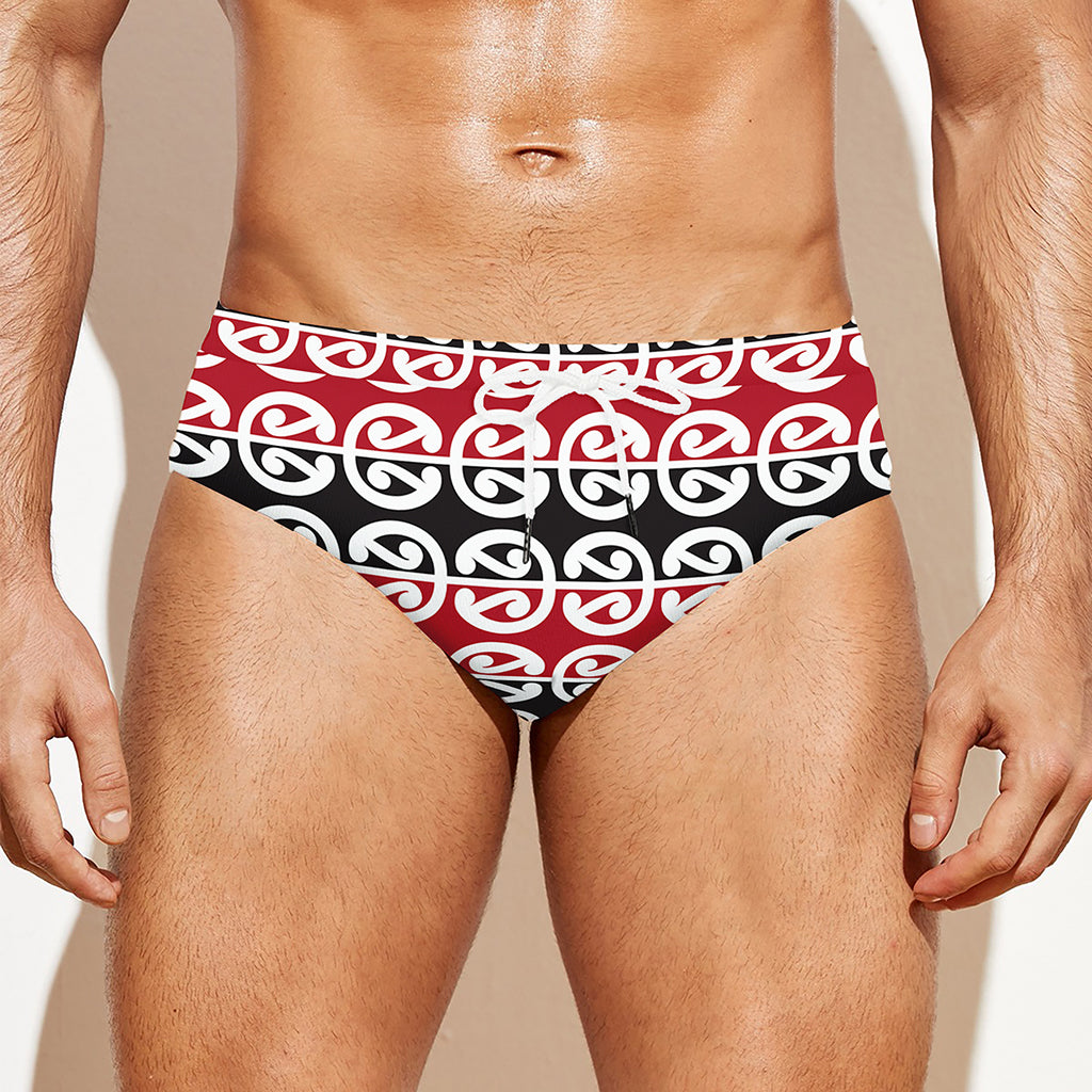 Maori Kowhaiwhai Pattern Print Men's Swim Briefs