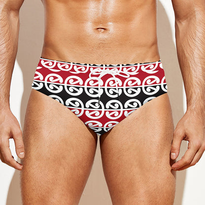 Maori Kowhaiwhai Pattern Print Men's Swim Briefs