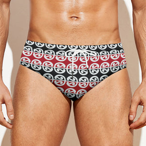 Maori Kowhaiwhai Pattern Print Men's Swim Briefs