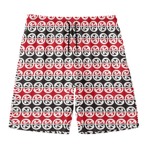 Maori Kowhaiwhai Pattern Print Men's Swim Trunks