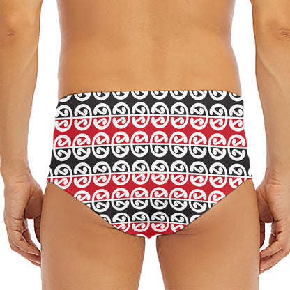 Maori Kowhaiwhai Pattern Print Men's Triangle Swim Briefs