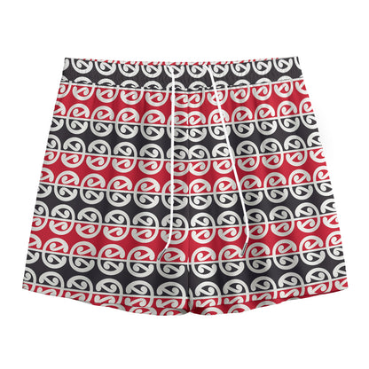 Maori Kowhaiwhai Pattern Print Mesh Shorts