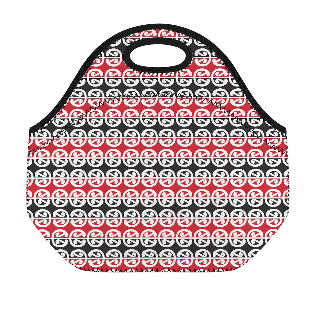 Maori Kowhaiwhai Pattern Print Neoprene Lunch Bag