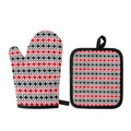 Maori Kowhaiwhai Pattern Print Oven Mitt And Pot Holder Set
