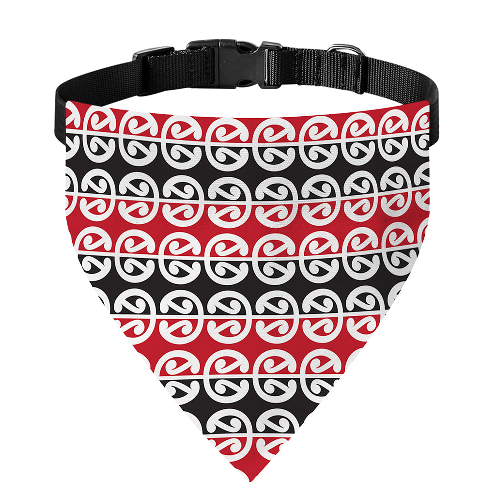 Maori Kowhaiwhai Pattern Print Over The Collar Dog Bandana