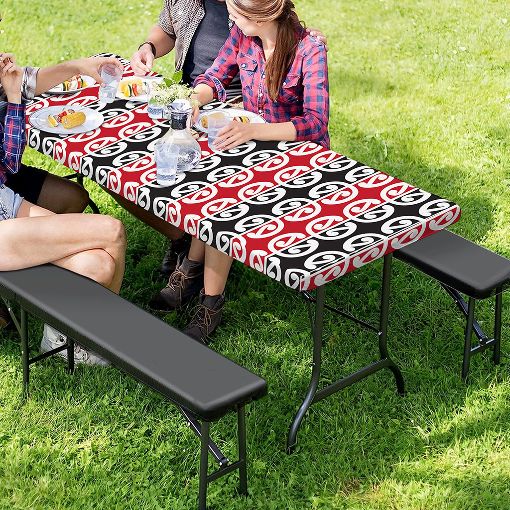 Maori Kowhaiwhai Pattern Print Picnic Table Cover