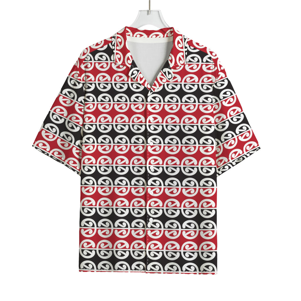 Maori Kowhaiwhai Pattern Print Rayon Hawaiian Shirt