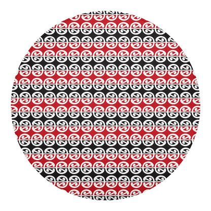 Maori Kowhaiwhai Pattern Print Round Blanket