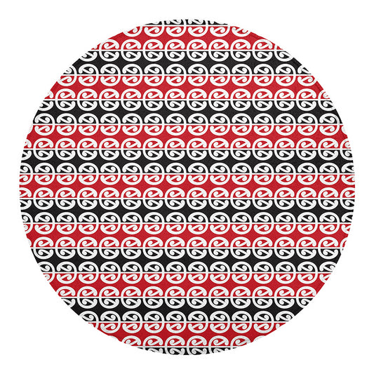 Maori Kowhaiwhai Pattern Print Round Blanket