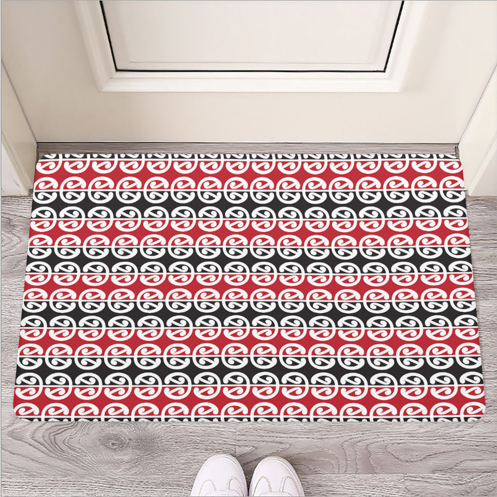 Maori Kowhaiwhai Pattern Print Rubber Doormat