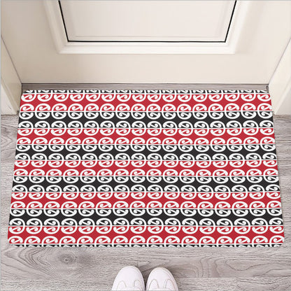 Maori Kowhaiwhai Pattern Print Rubber Doormat