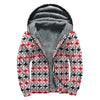 Maori Kowhaiwhai Pattern Print Sherpa Lined Zip Up Hoodie