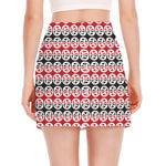 Maori Kowhaiwhai Pattern Print Side Slit Mini Skirt