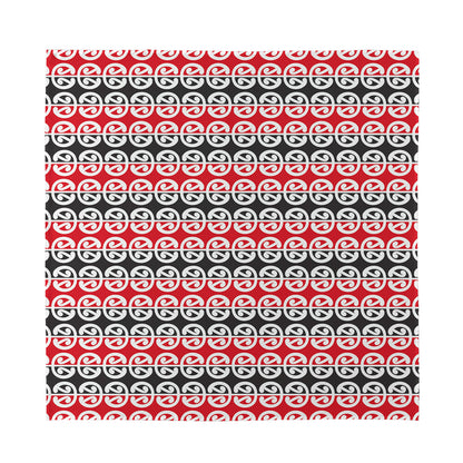 Maori Kowhaiwhai Pattern Print Silk Bandana