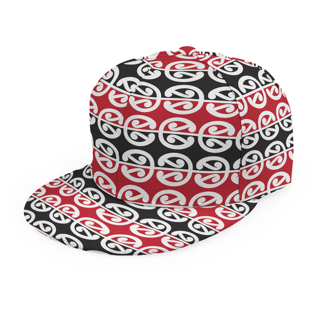 Maori Kowhaiwhai Pattern Print Snapback Cap