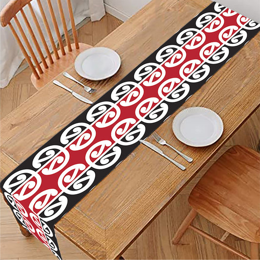 Maori Kowhaiwhai Pattern Print Table Runner
