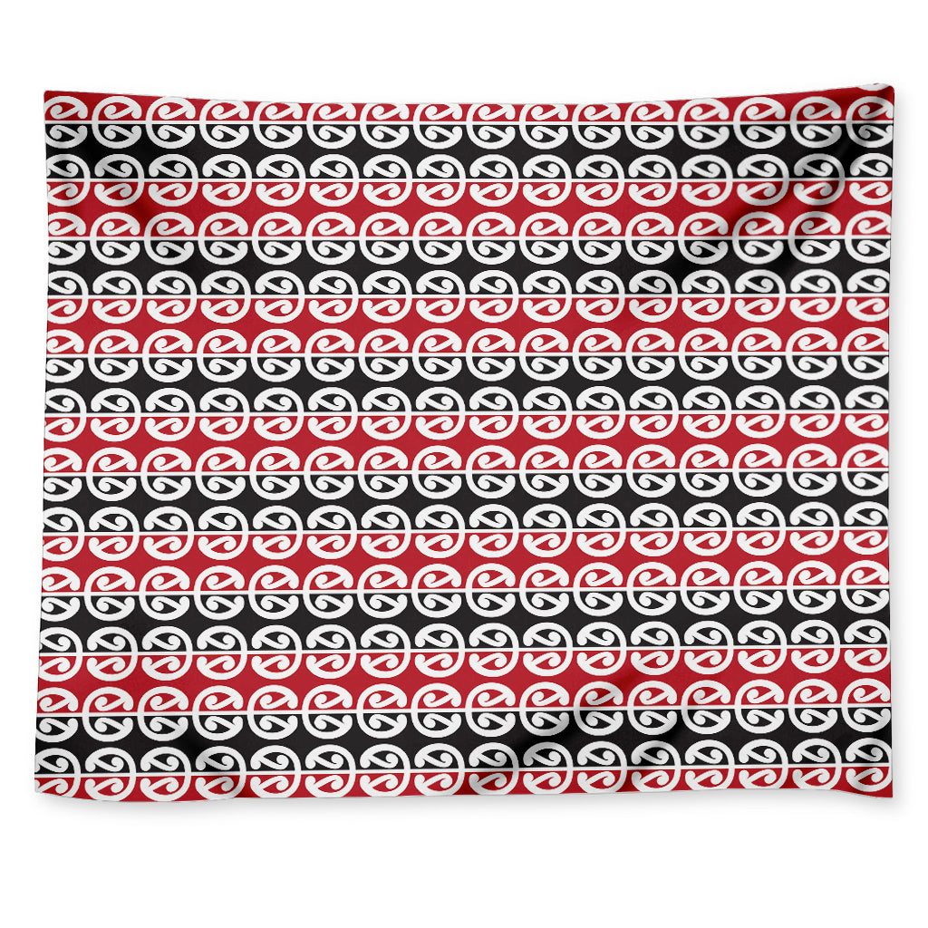 Maori Kowhaiwhai Pattern Print Tapestry