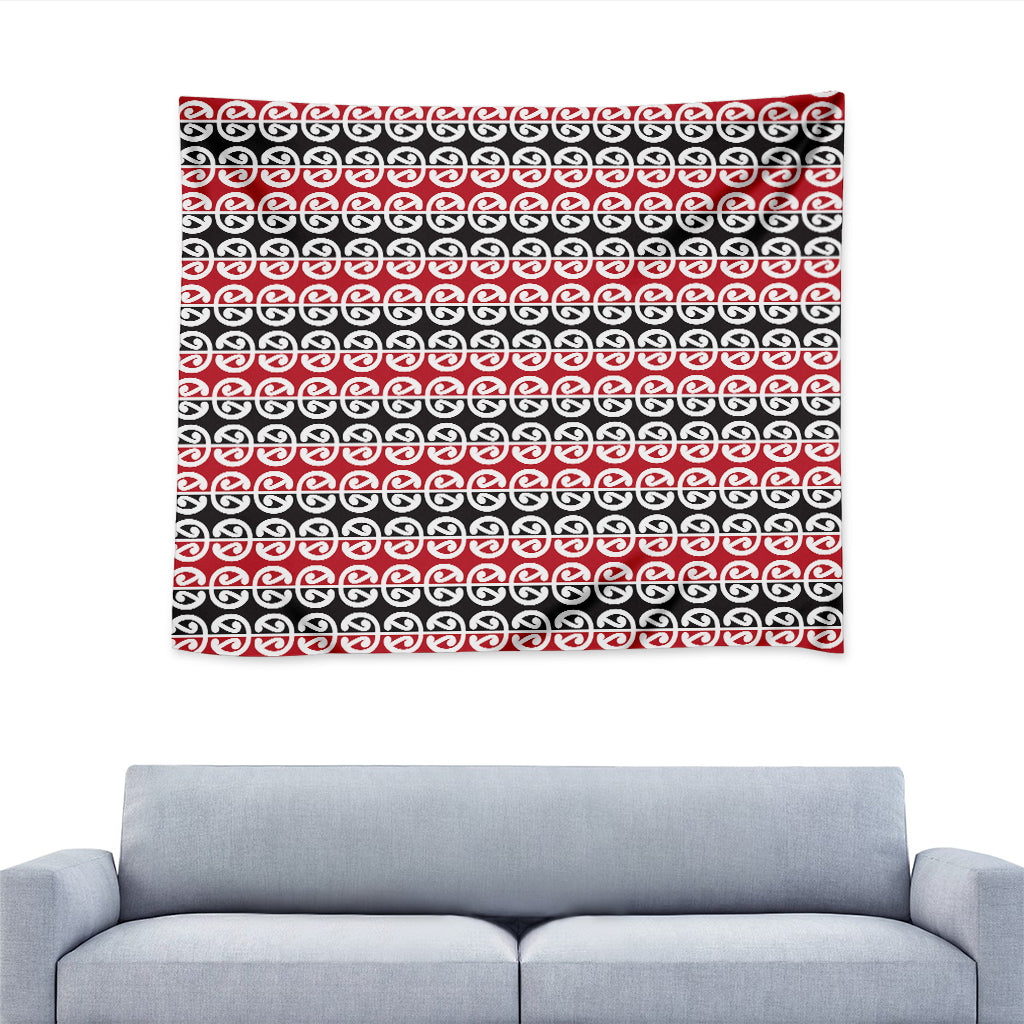 Maori Kowhaiwhai Pattern Print Tapestry