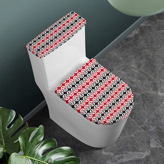 Maori Kowhaiwhai Pattern Print Toilet Lid And Tank Cover Set