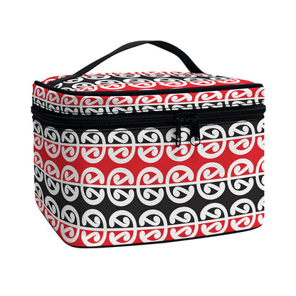 Maori Kowhaiwhai Pattern Print Travel Makeup Bag