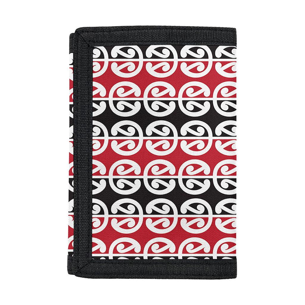 Maori Kowhaiwhai Pattern Print Trifold Wallet