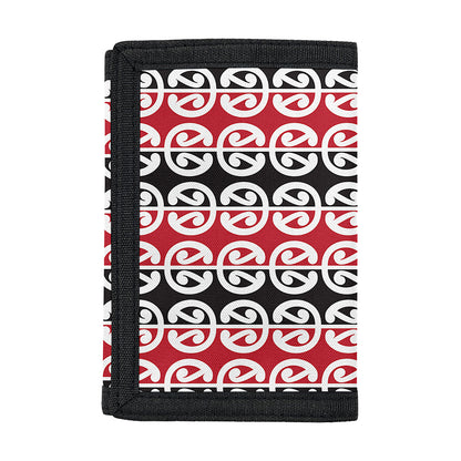 Maori Kowhaiwhai Pattern Print Trifold Wallet