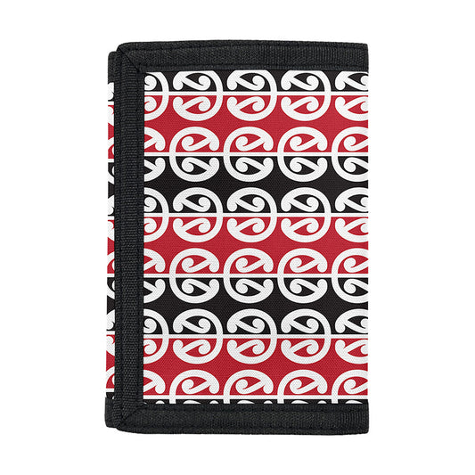 Maori Kowhaiwhai Pattern Print Trifold Wallet