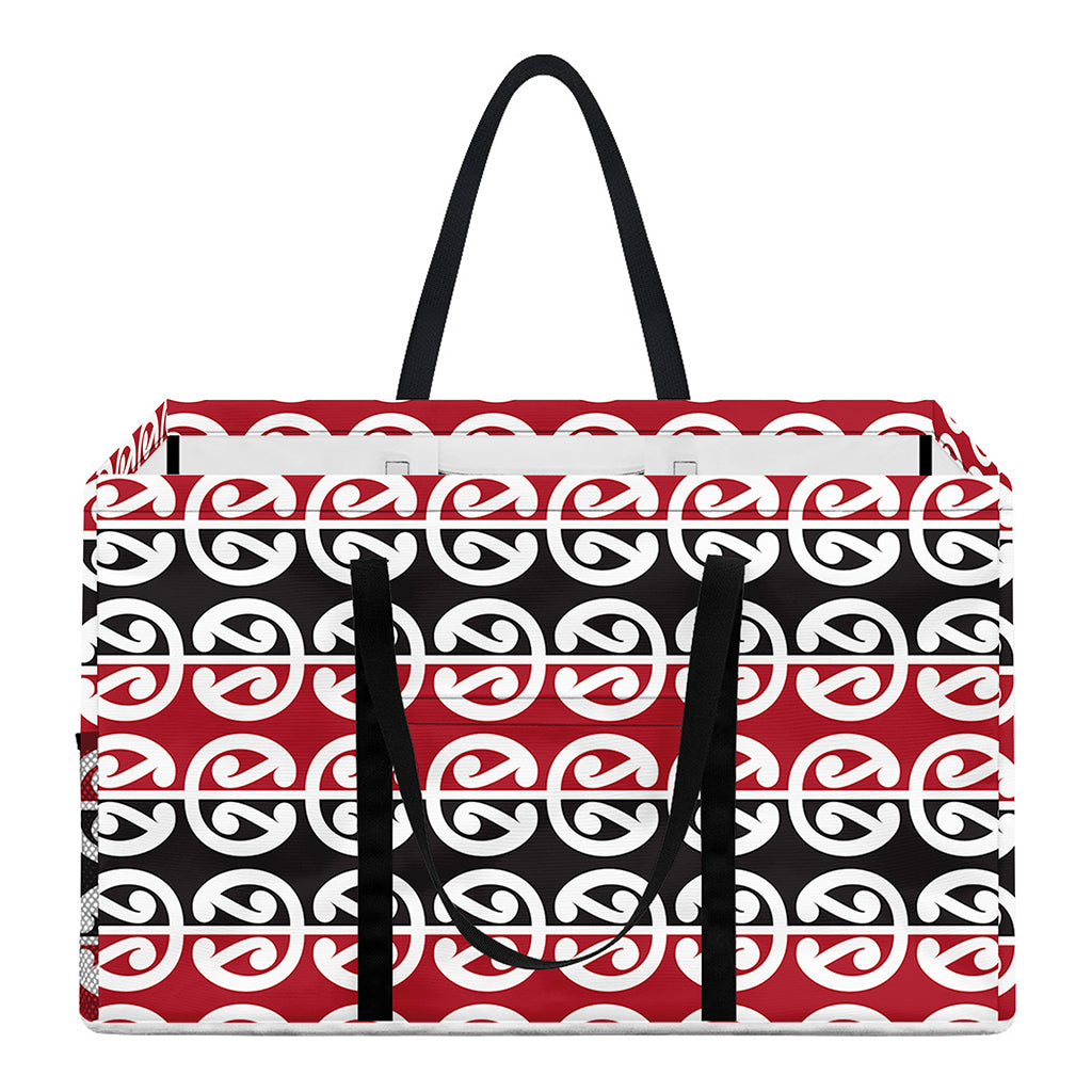 Maori Kowhaiwhai Pattern Print Utility Tote Bag