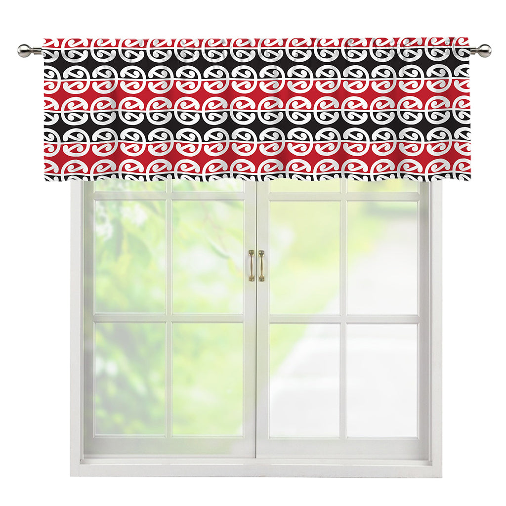 Maori Kowhaiwhai Pattern Print Window Valance