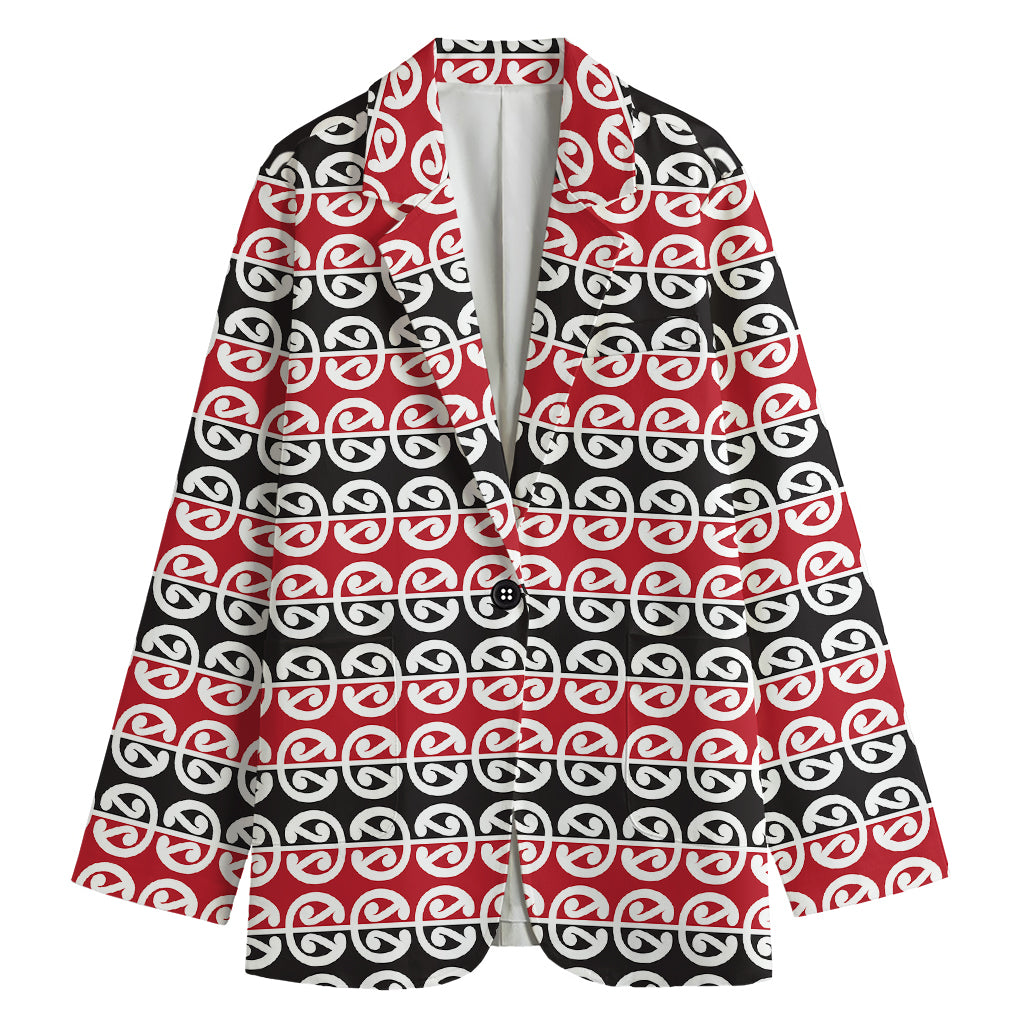 Maori Kowhaiwhai Pattern Print Women's Blazer