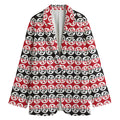 Maori Kowhaiwhai Pattern Print Women's Cotton Blazer