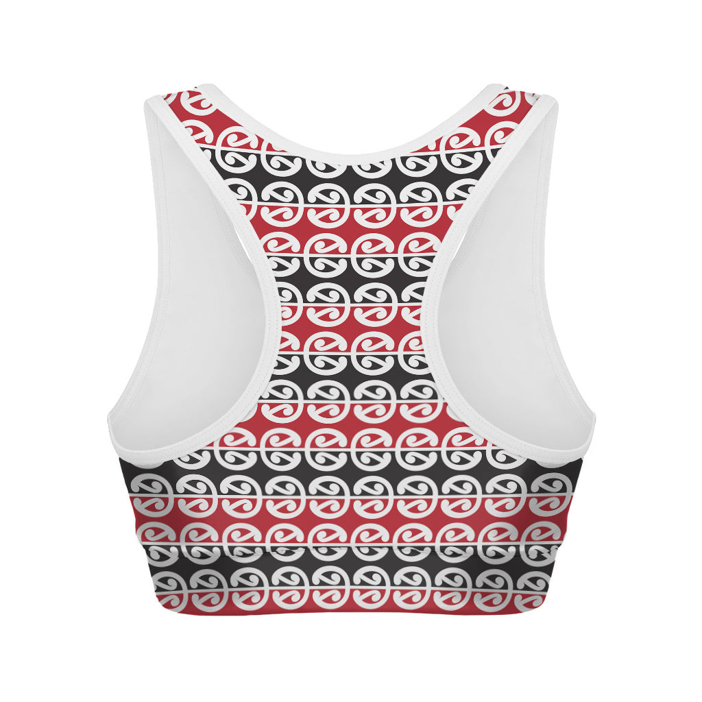 Maori Kowhaiwhai Pattern Print Women's Sports Bra