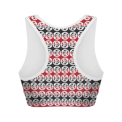 Maori Kowhaiwhai Pattern Print Women's Sports Bra