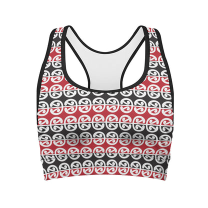 Maori Kowhaiwhai Pattern Print Women's Sports Bra