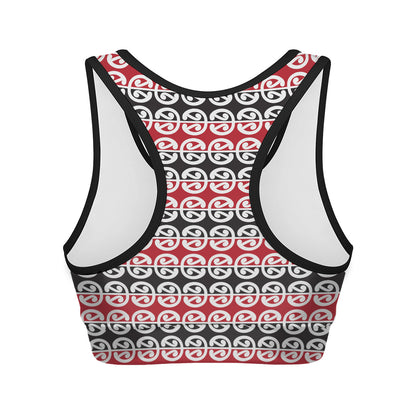 Maori Kowhaiwhai Pattern Print Women's Sports Bra